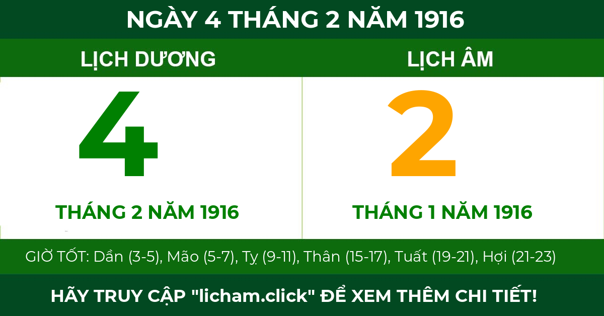 lịch âm ngày 4 tháng 2 năm 1916