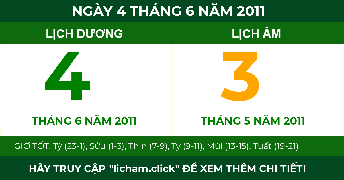 lịch âm ngày 4 tháng 6 năm 2011