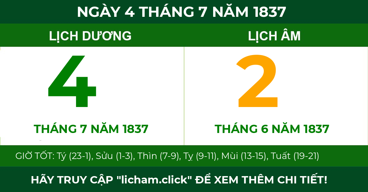 lịch âm ngày 4 tháng 7 năm 1837