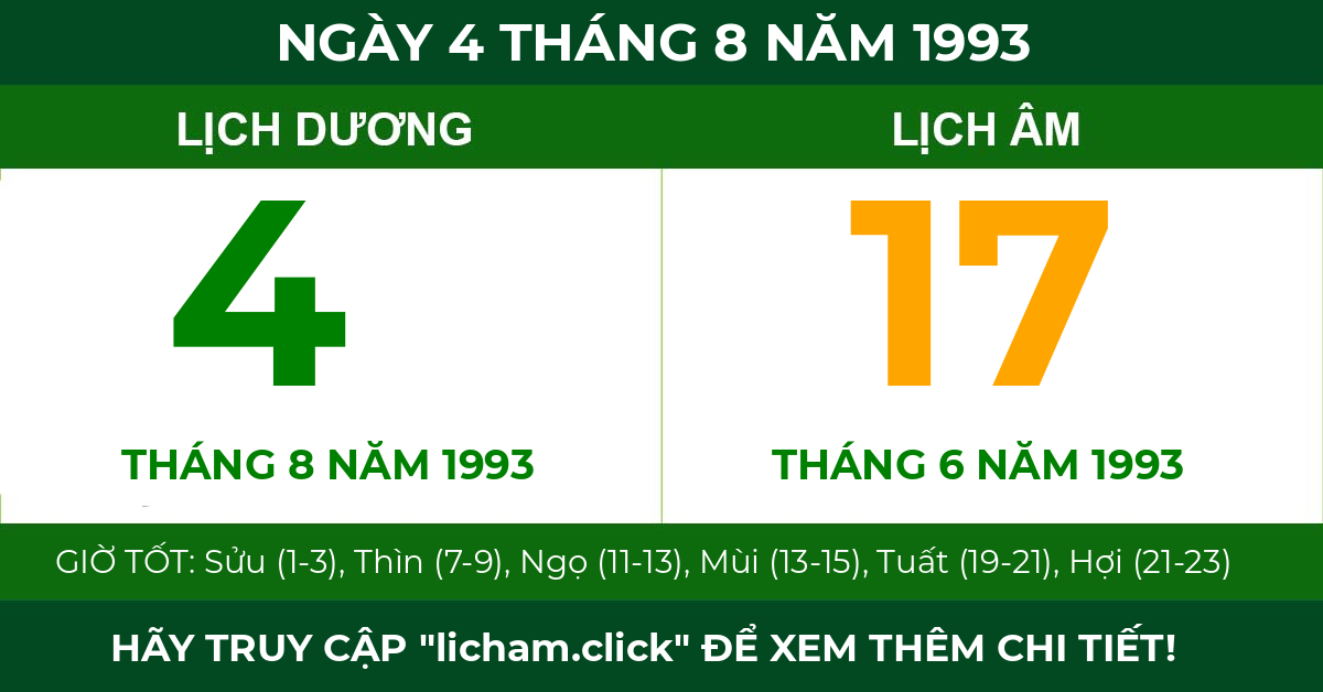 lịch âm ngày 4 tháng 8 năm 1993
