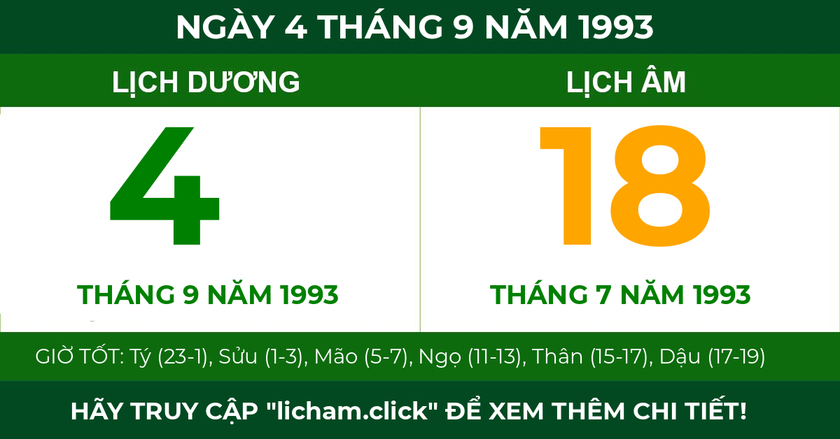 lịch âm ngày 4 tháng 9 năm 1993