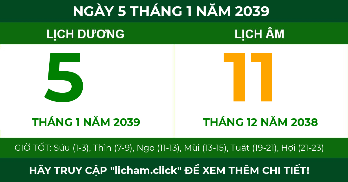 lịch âm ngày 5 tháng 1 năm 2039