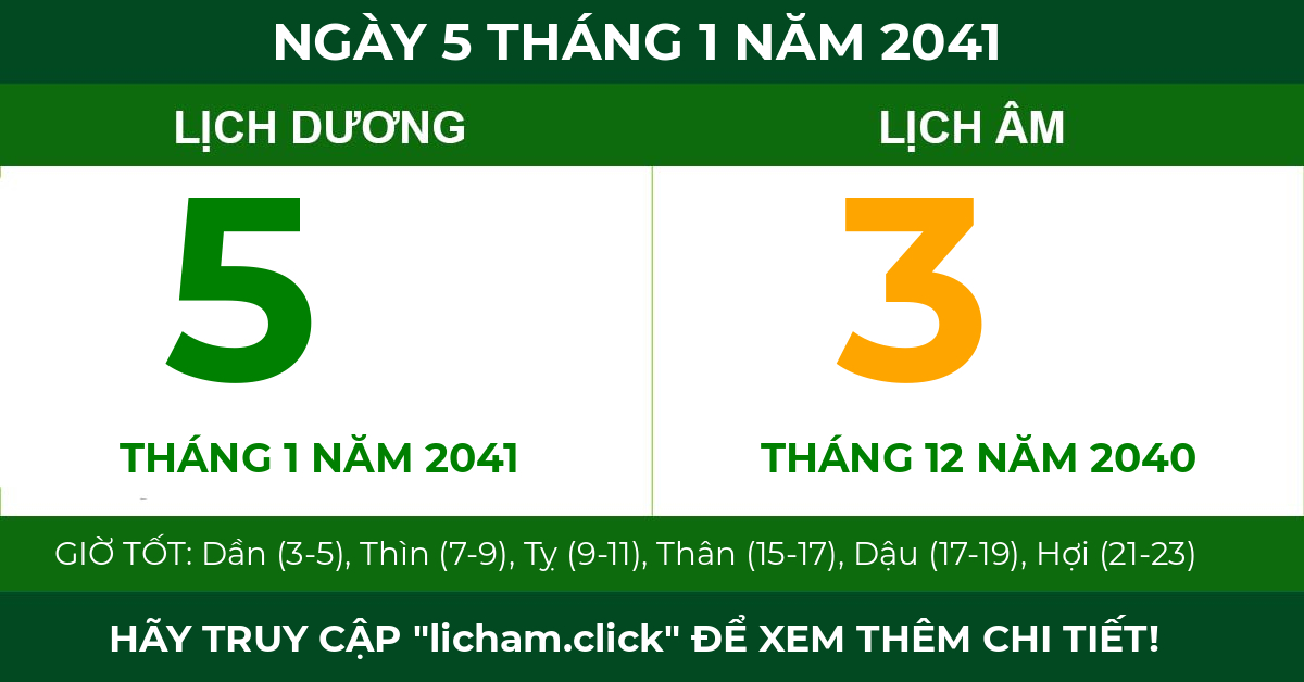 lịch âm ngày 5 tháng 1 năm 2041