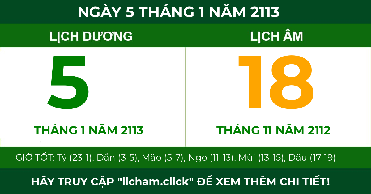 lịch âm ngày 5 tháng 1 năm 2113