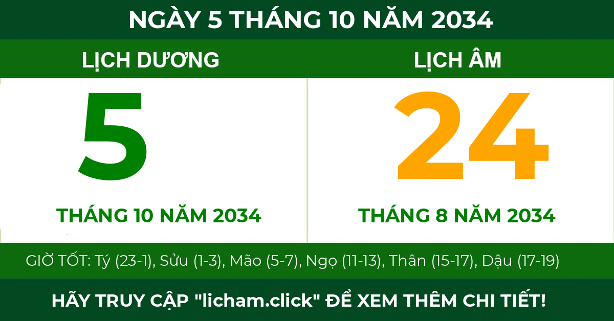 lịch âm ngày 5 tháng 10 năm 2034