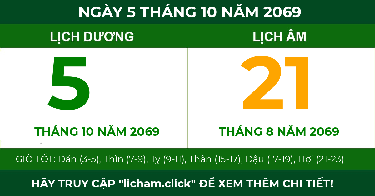 lịch âm ngày 5 tháng 10 năm 2069
