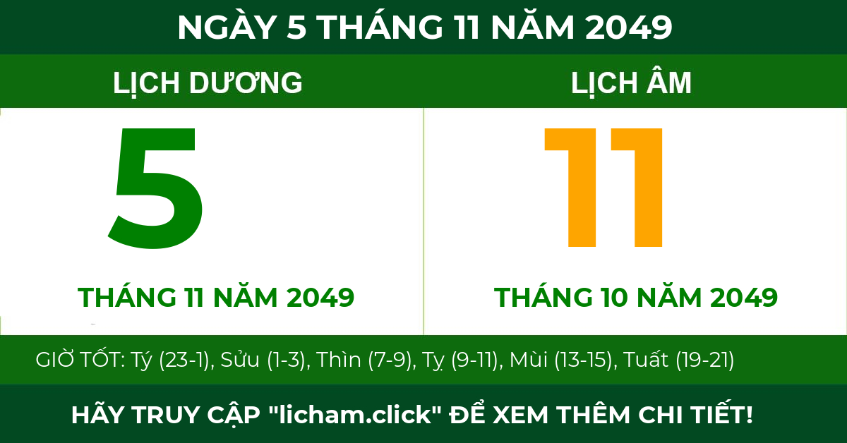 lịch âm ngày 5 tháng 11 năm 2049