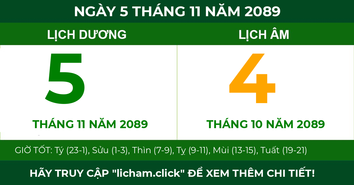 lịch âm ngày 5 tháng 11 năm 2089
