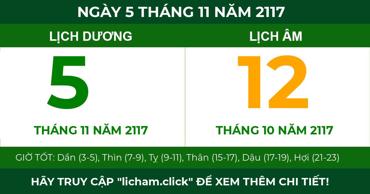 lịch âm ngày 5 tháng 11 năm 2117