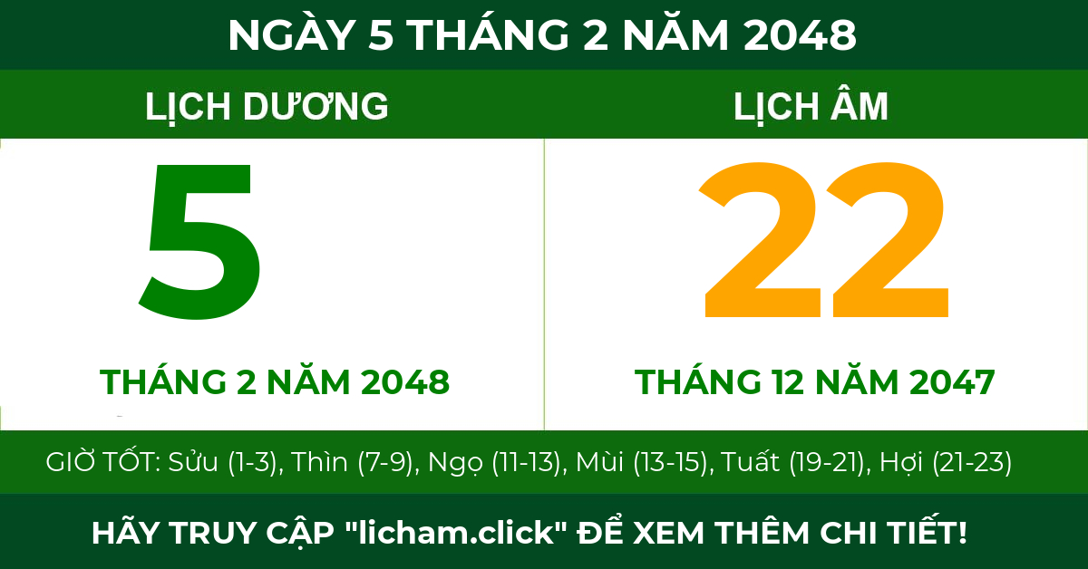 lịch âm ngày 5 tháng 2 năm 2048
