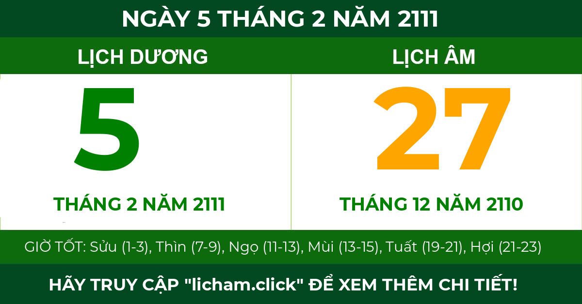 lịch âm ngày 5 tháng 2 năm 2111