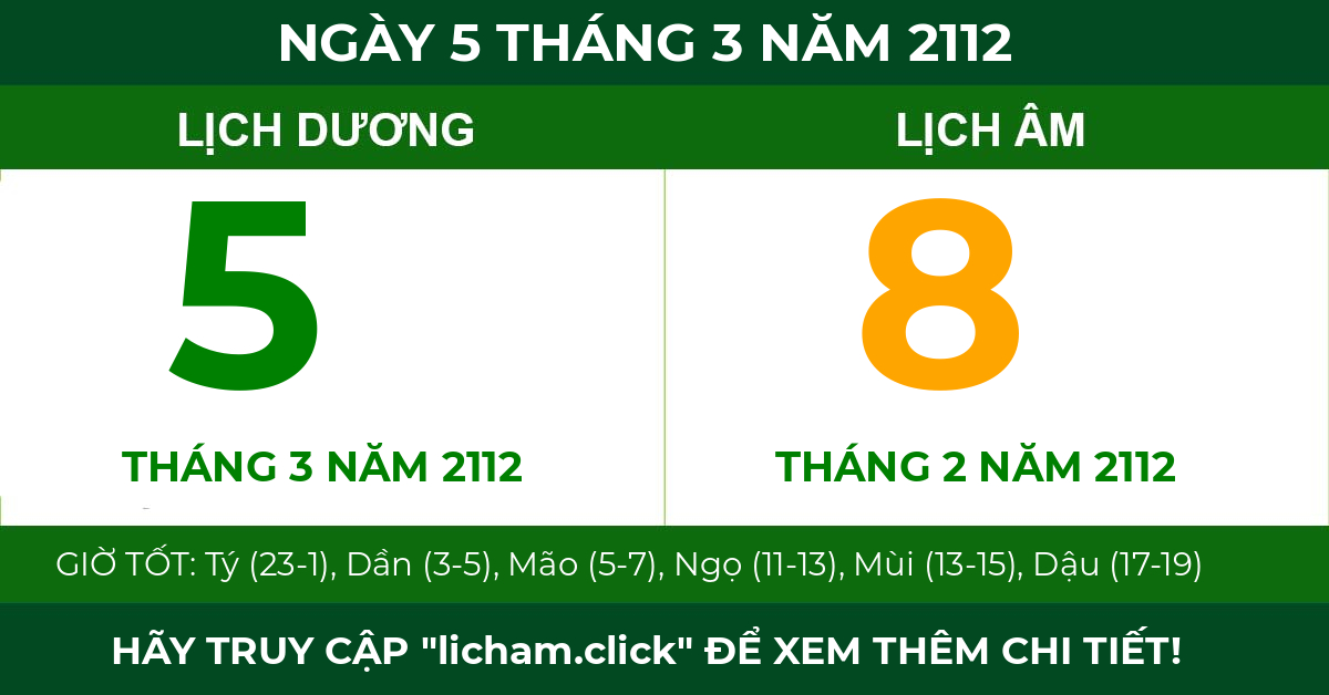 lịch âm ngày 5 tháng 3 năm 2112