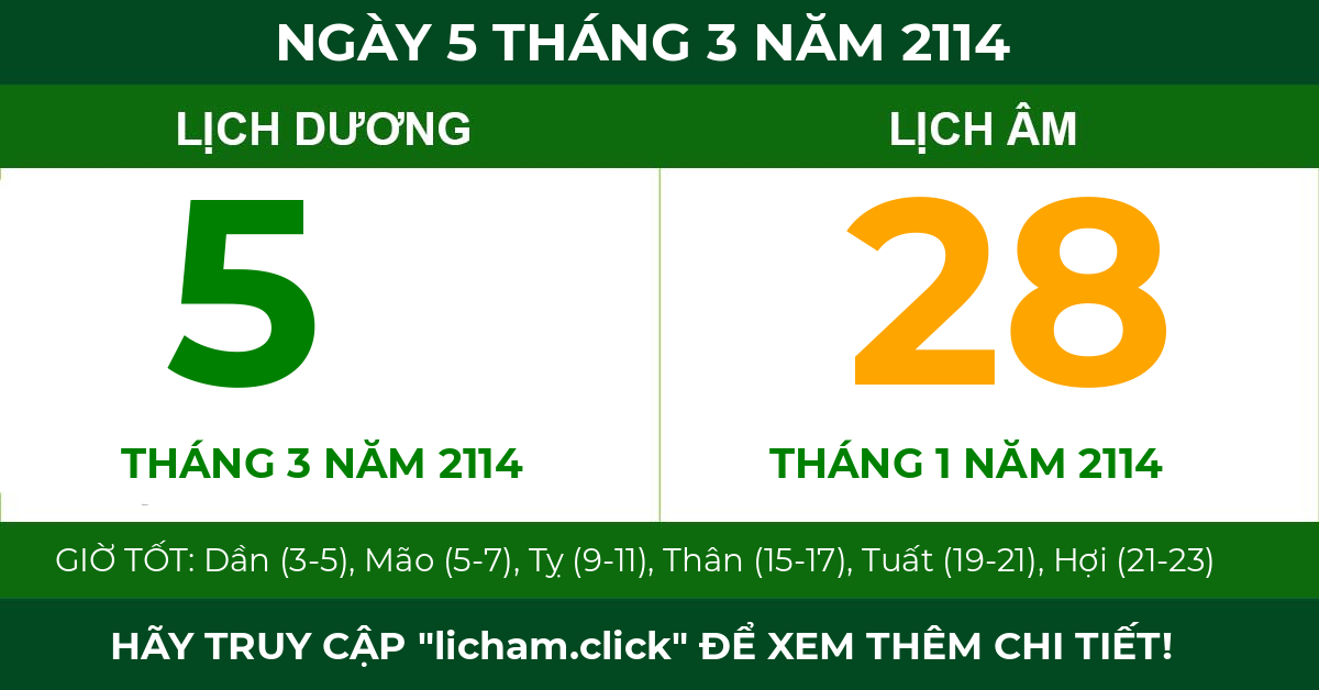 lịch âm ngày 5 tháng 3 năm 2114