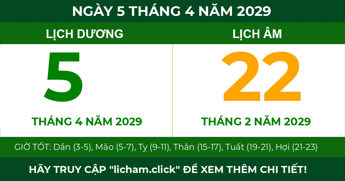 lịch âm ngày 5 tháng 4 năm 2029