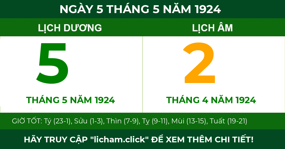 lịch âm ngày 5 tháng 5 năm 1924