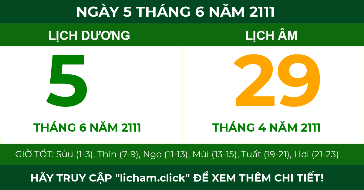lịch âm ngày 5 tháng 6 năm 2111