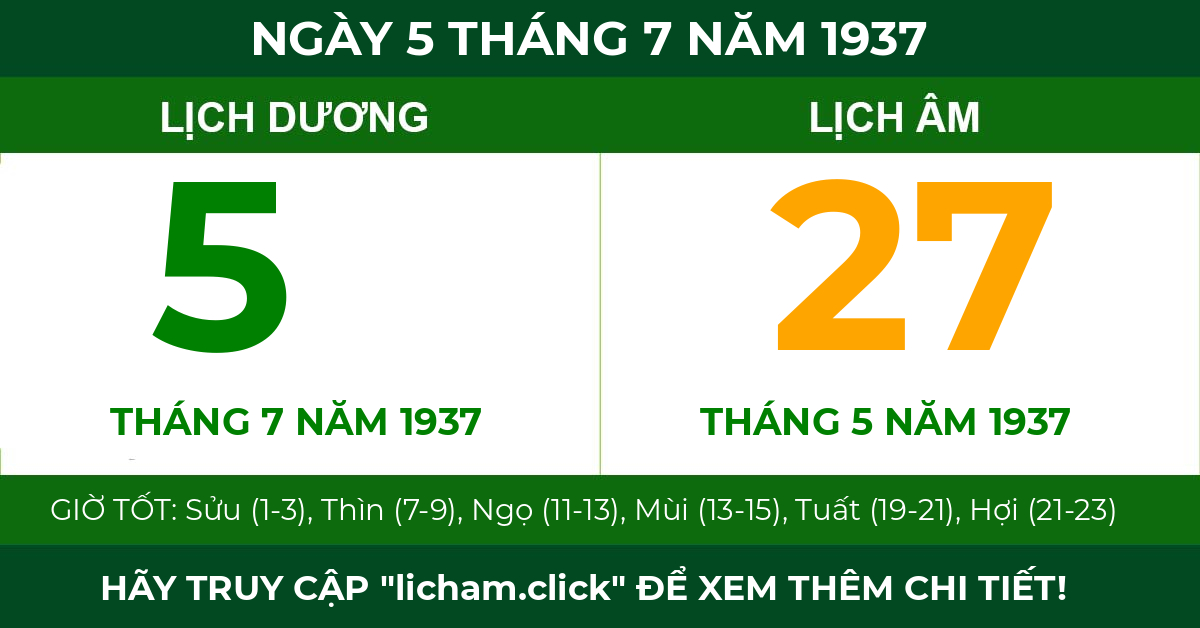 lịch âm ngày 5 tháng 7 năm 1937