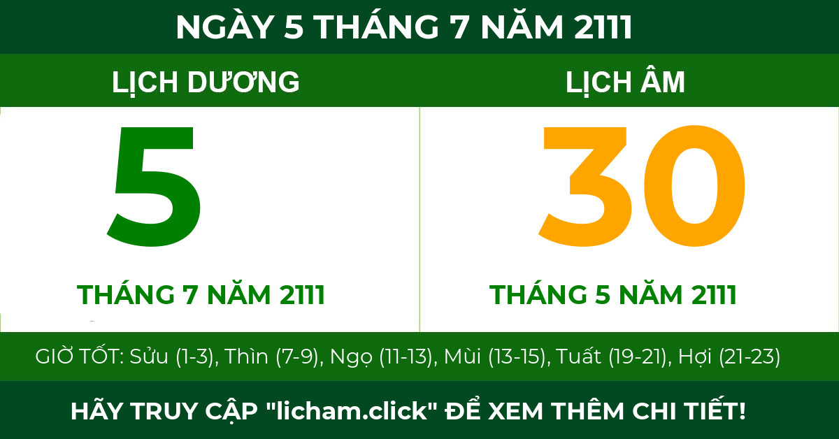 lịch âm ngày 5 tháng 7 năm 2111