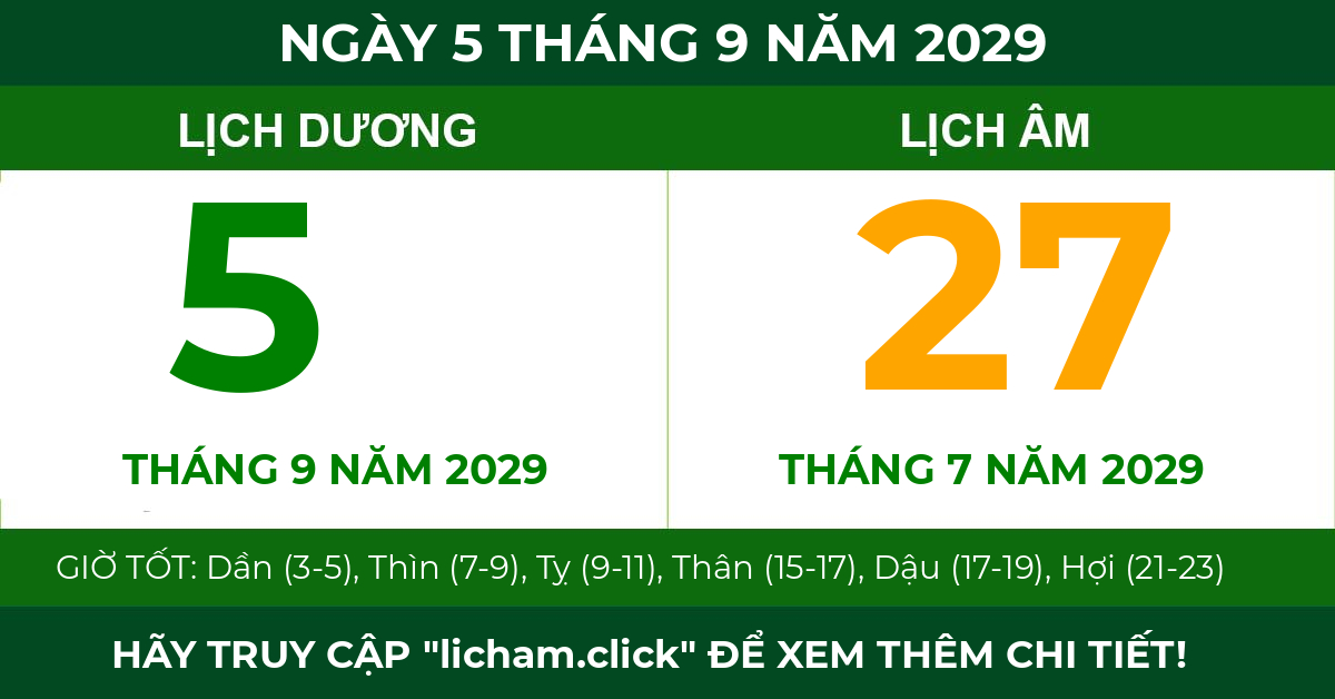 lịch âm ngày 5 tháng 9 năm 2029