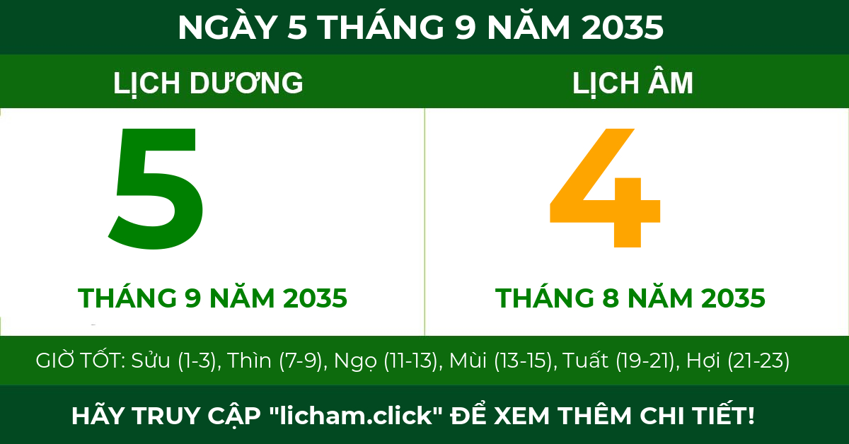 lịch âm ngày 5 tháng 9 năm 2035