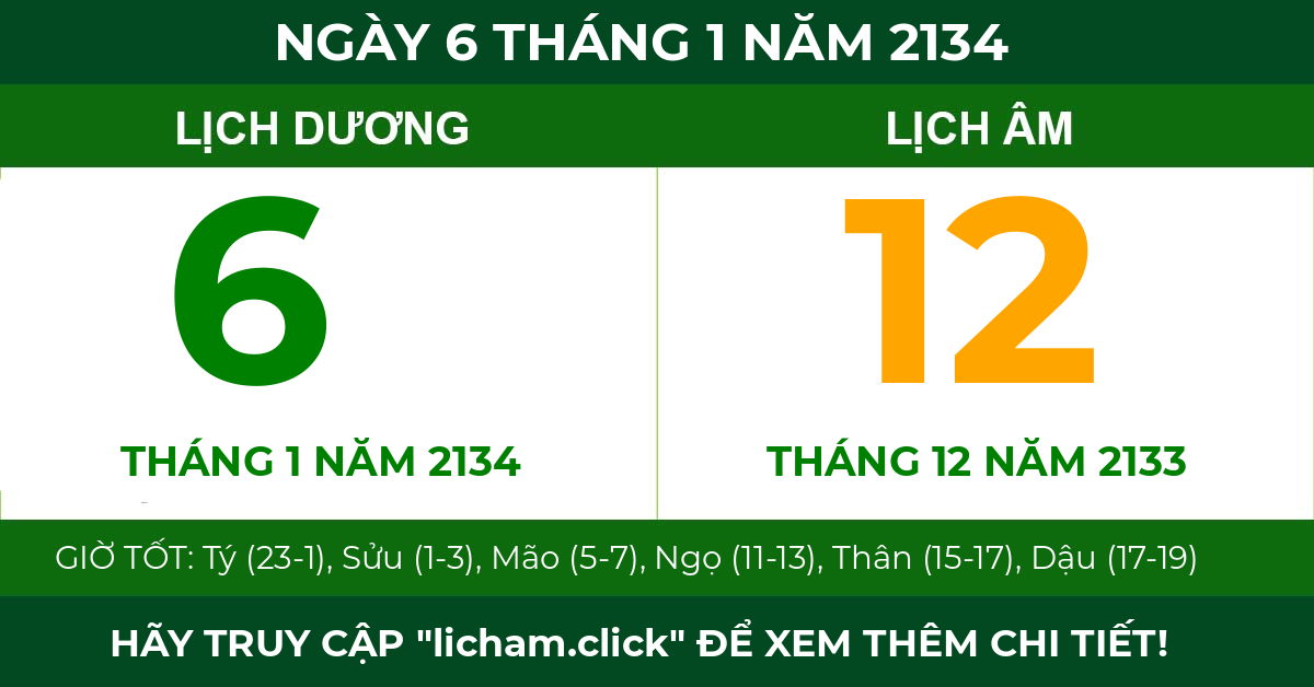 lịch âm ngày 6 tháng 1 năm 2134