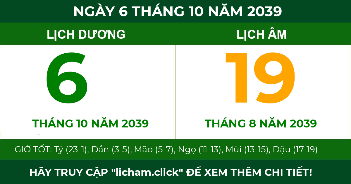lịch âm ngày 6 tháng 10 năm 2039