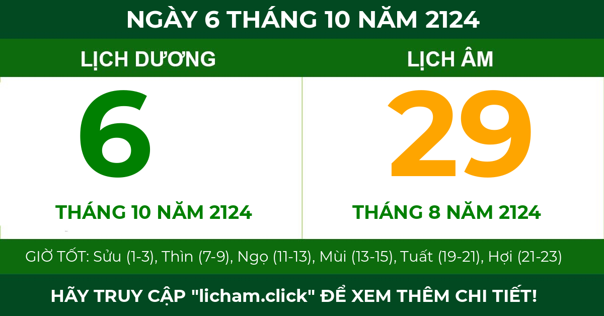 lịch âm ngày 6 tháng 10 năm 2124
