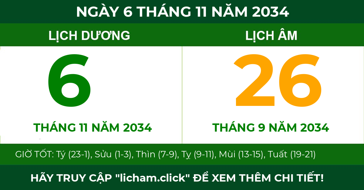 lịch âm ngày 6 tháng 11 năm 2034