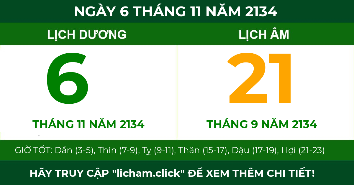 lịch âm ngày 6 tháng 11 năm 2134