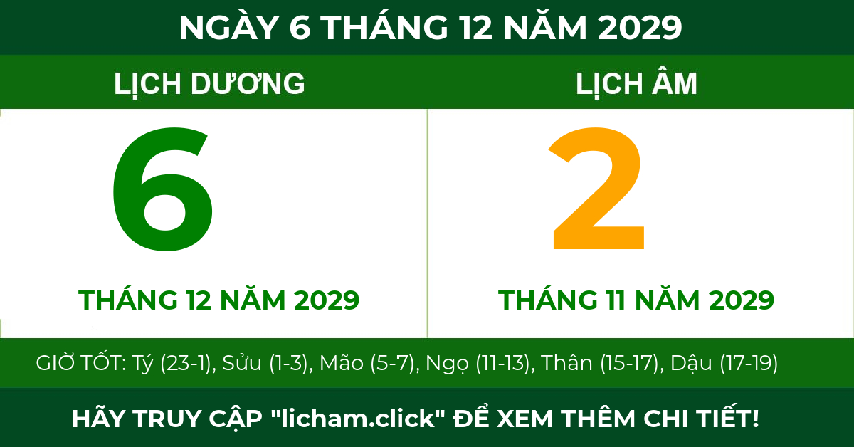 lịch âm ngày 6 tháng 12 năm 2029