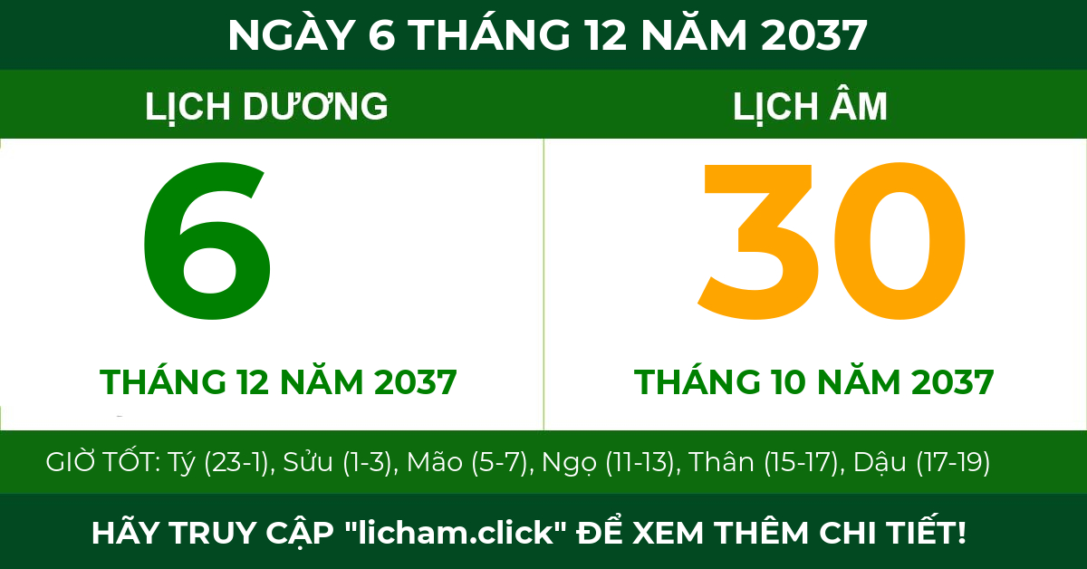 lịch âm ngày 6 tháng 12 năm 2037