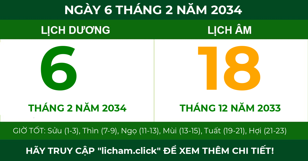 lịch âm ngày 6 tháng 2 năm 2034