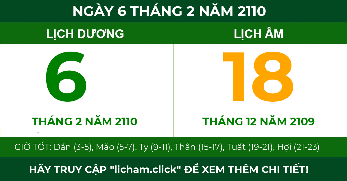 lịch âm ngày 6 tháng 2 năm 2110
