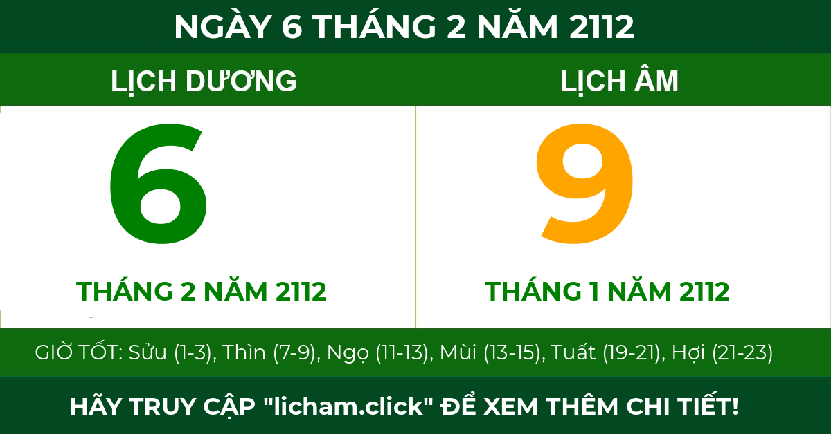 lịch âm ngày 6 tháng 2 năm 2112