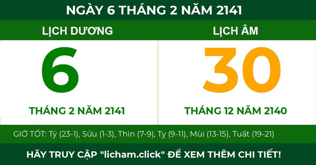 lịch âm ngày 6 tháng 2 năm 2141