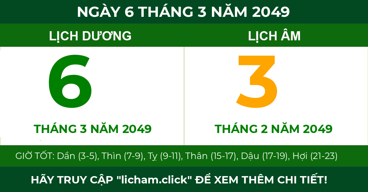 lịch âm ngày 6 tháng 3 năm 2049