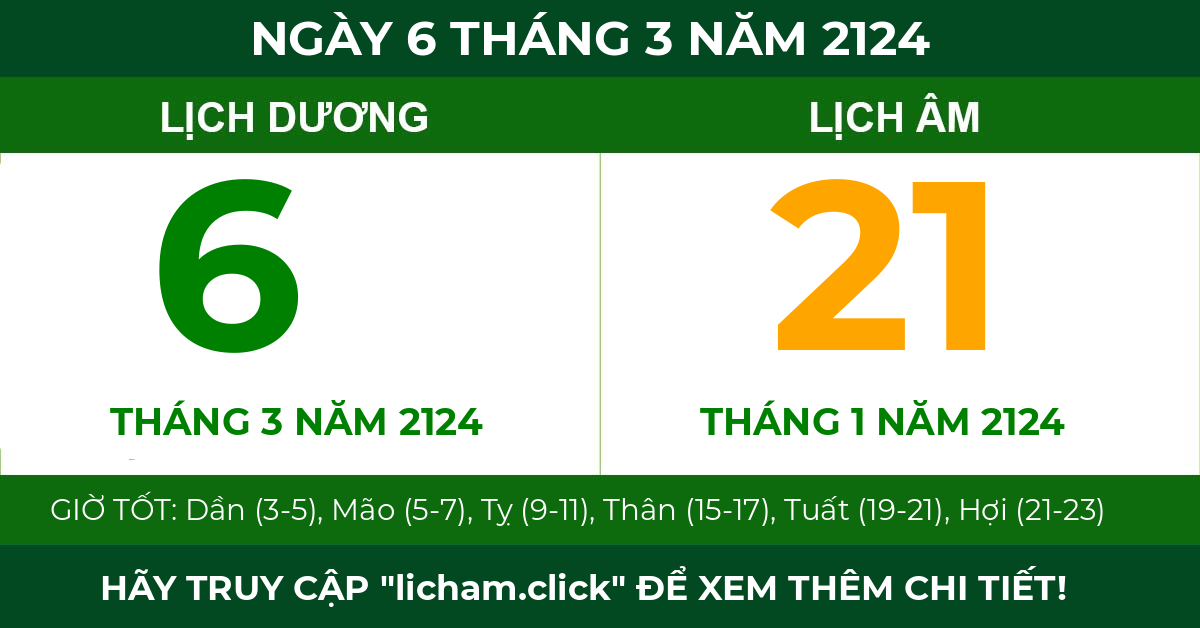 lịch âm ngày 6 tháng 3 năm 2124
