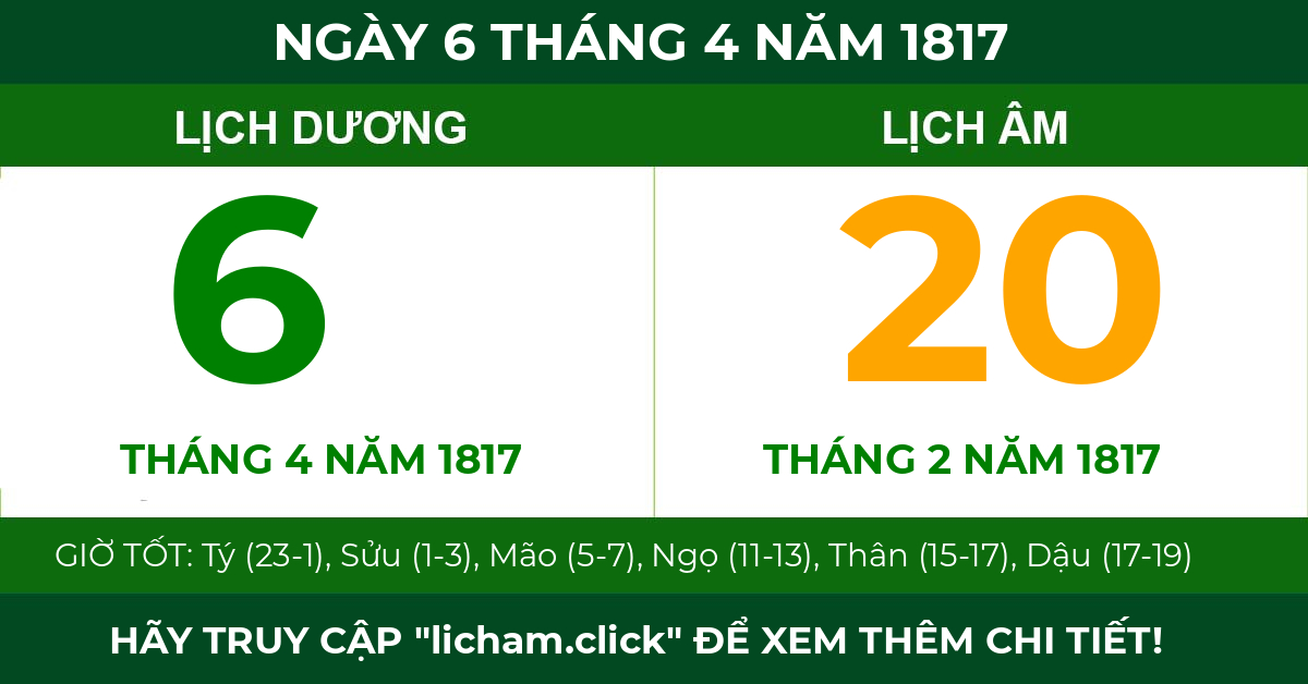 lịch âm ngày 6 tháng 4 năm 1817