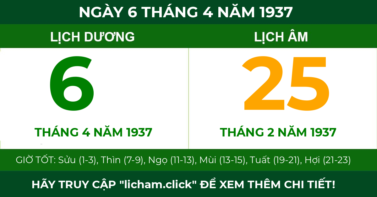 lịch âm ngày 6 tháng 4 năm 1937