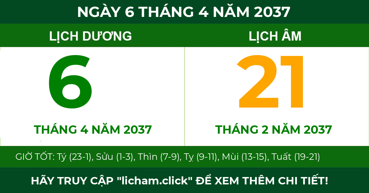 lịch âm ngày 6 tháng 4 năm 2037