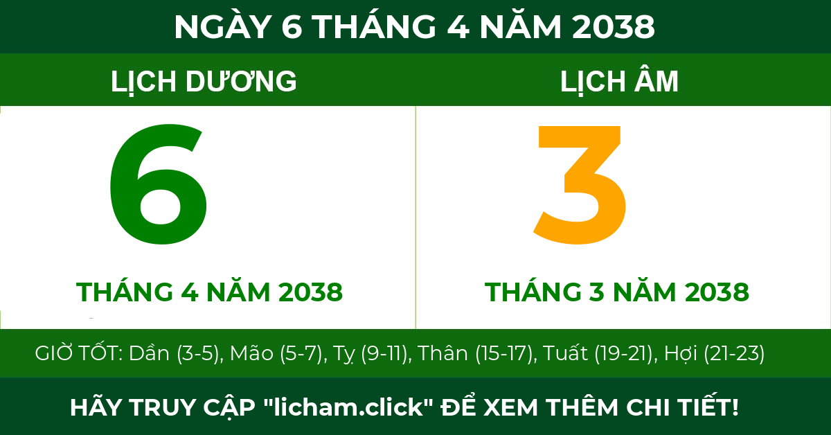 lịch âm ngày 6 tháng 4 năm 2038