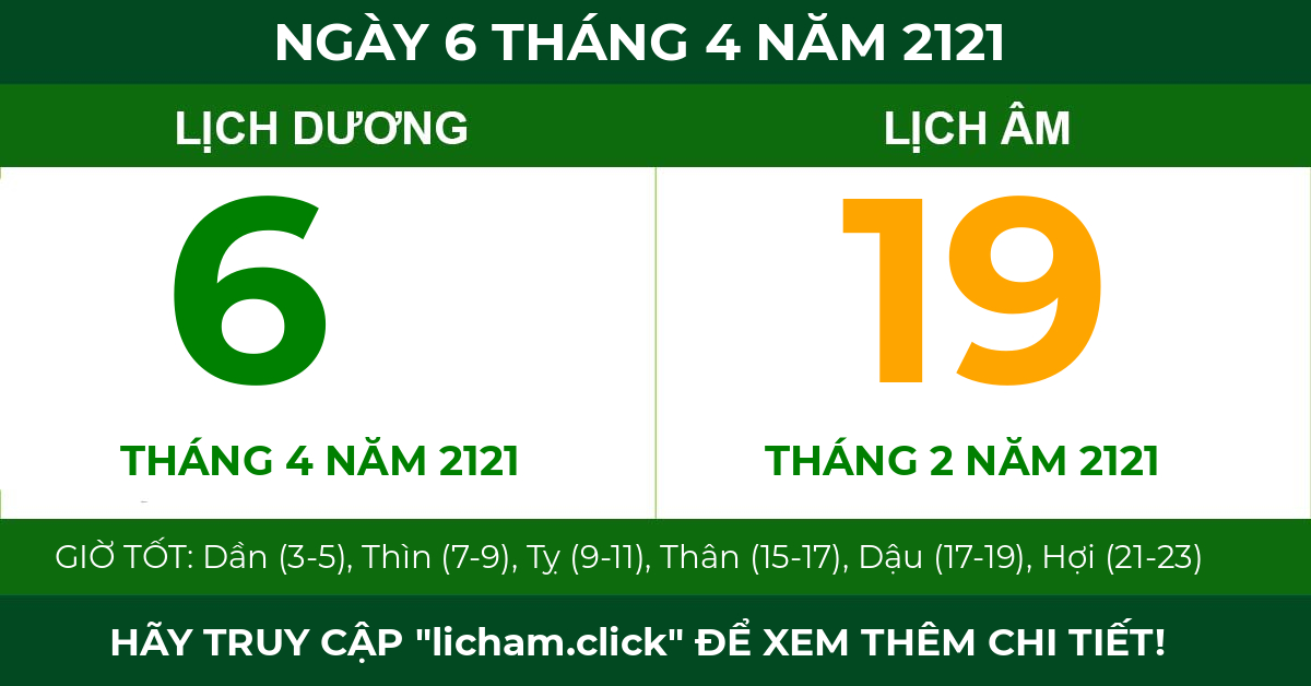 lịch âm ngày 6 tháng 4 năm 2121