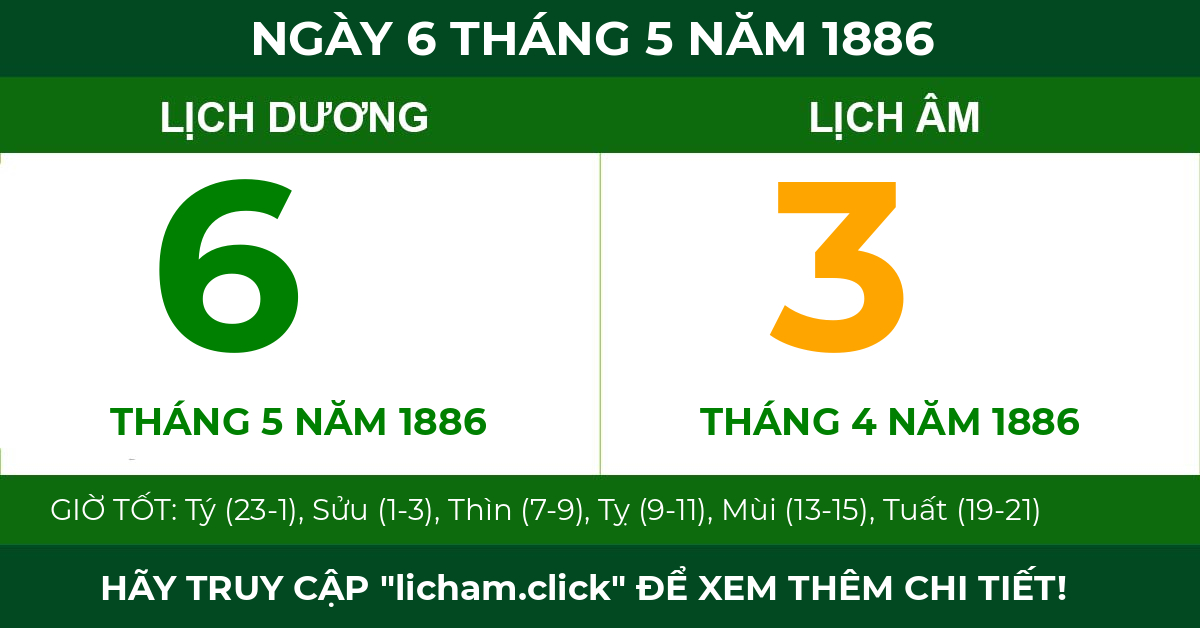 lịch âm ngày 6 tháng 5 năm 1886