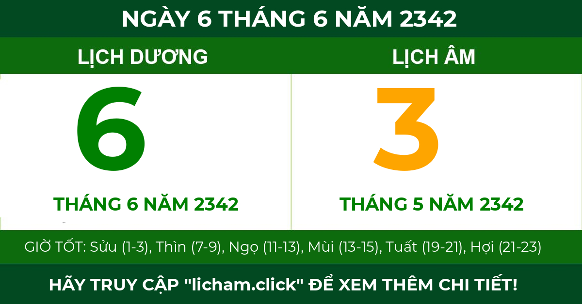 lịch âm ngày 6 tháng 6 năm 2342