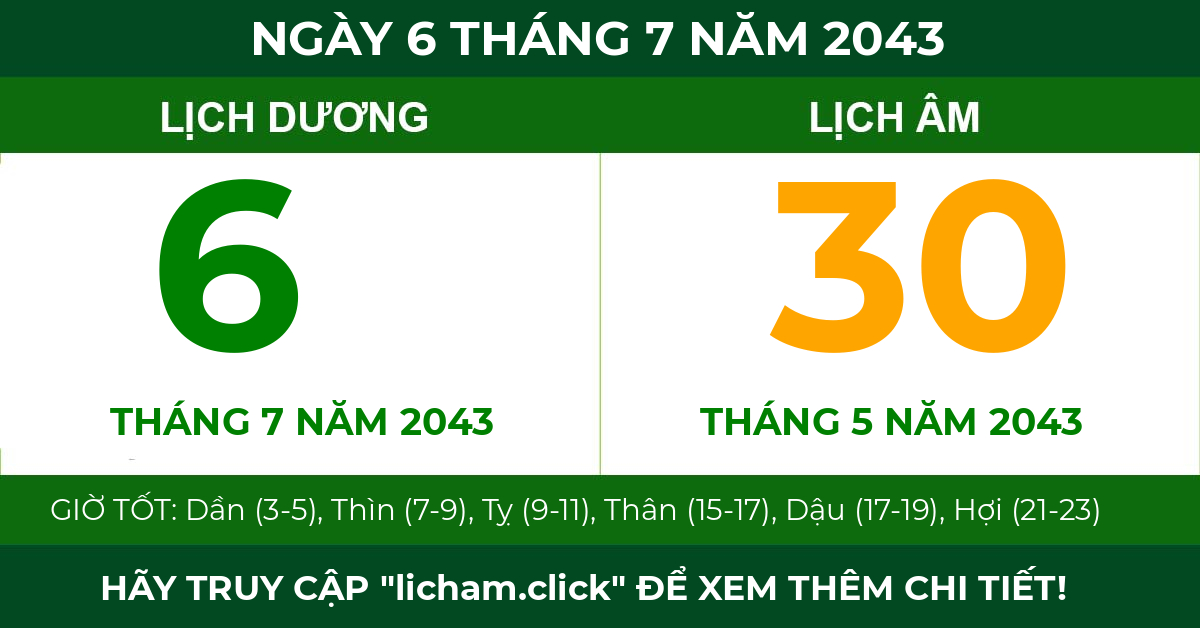 lịch âm ngày 6 tháng 7 năm 2043