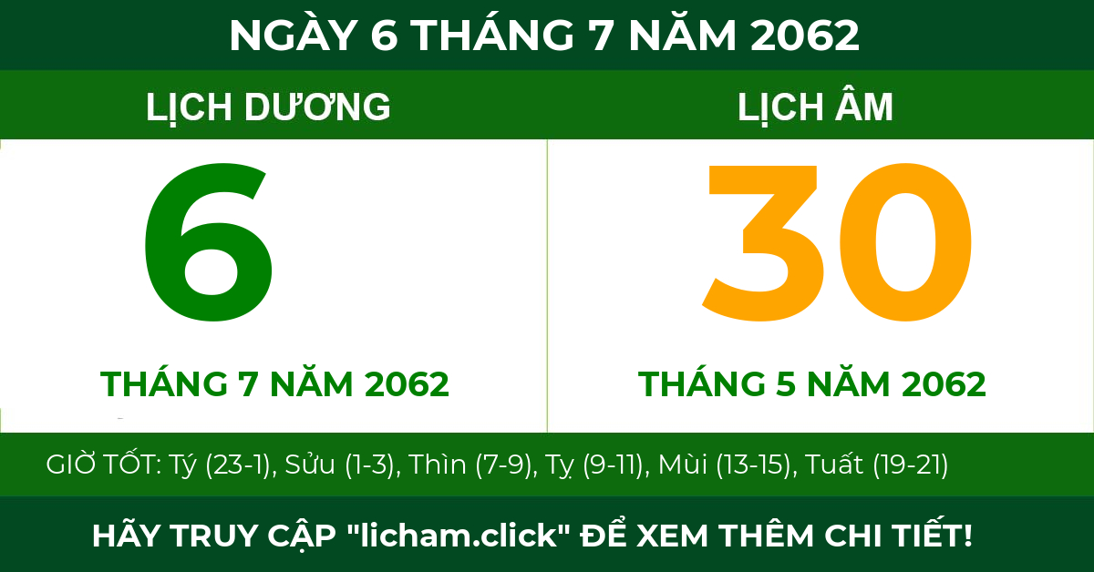 lịch âm ngày 6 tháng 7 năm 2062