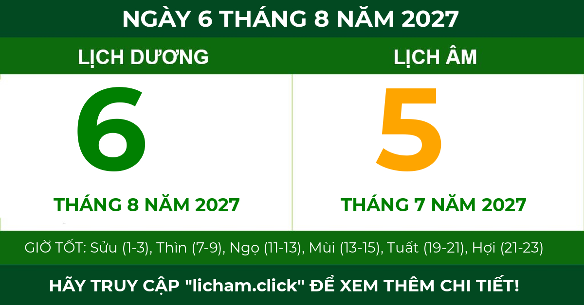 lịch âm ngày 6 tháng 8 năm 2027
