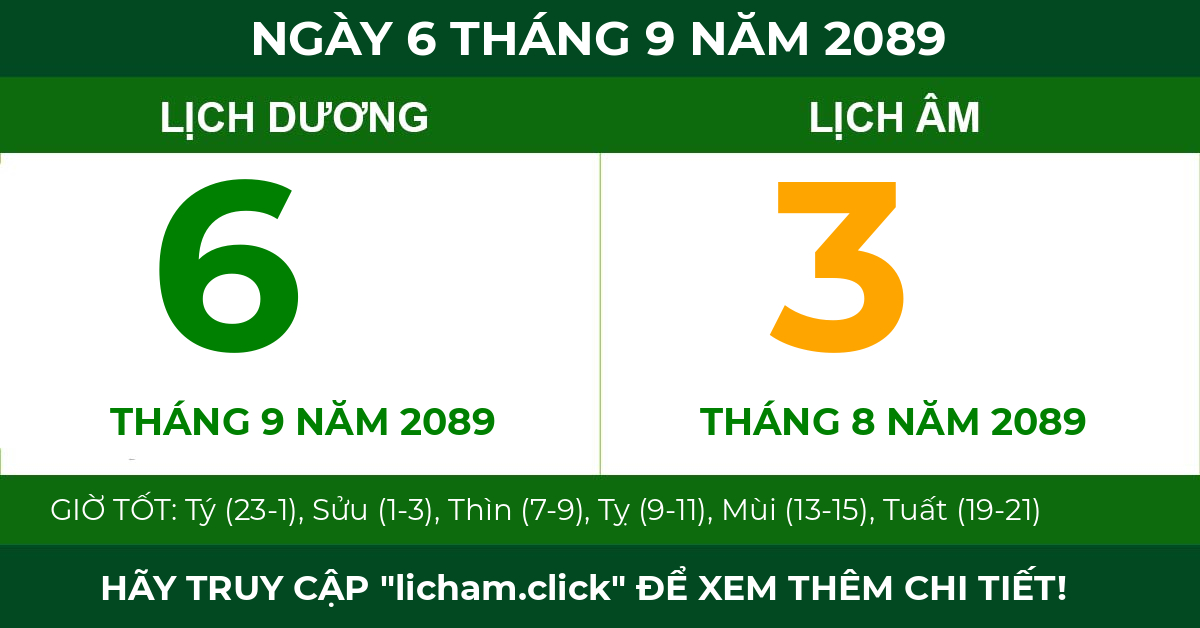 lịch âm ngày 6 tháng 9 năm 2089