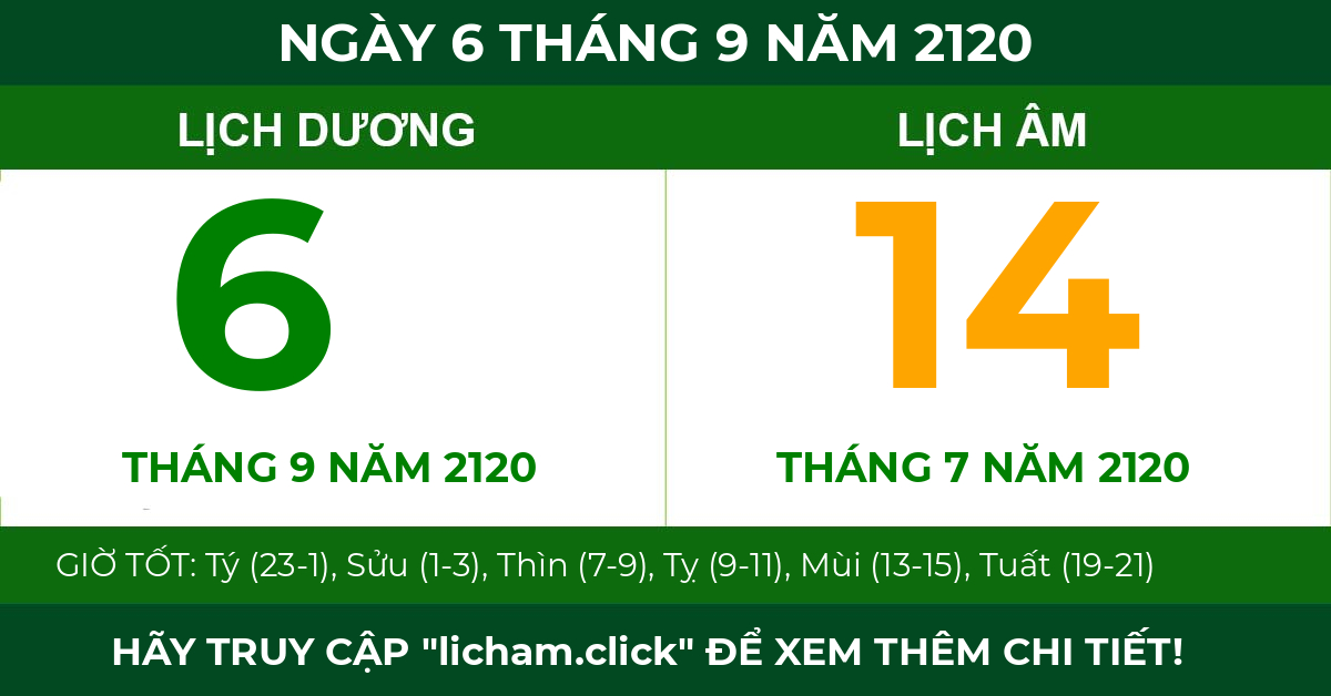 lịch âm ngày 6 tháng 9 năm 2120