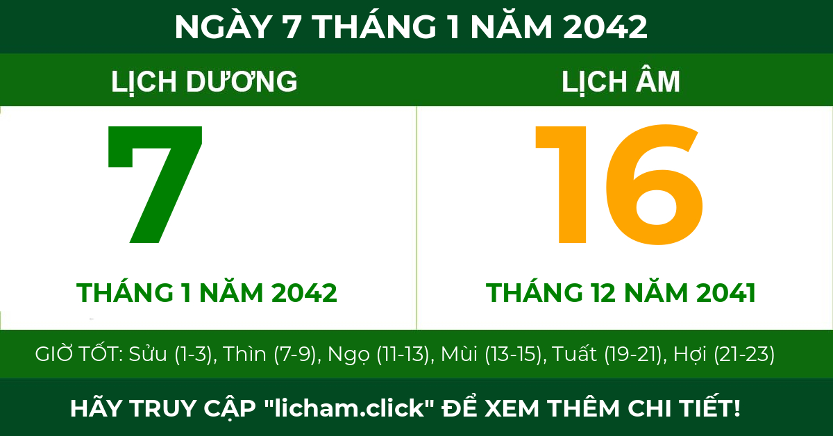 lịch âm ngày 7 tháng 1 năm 2042